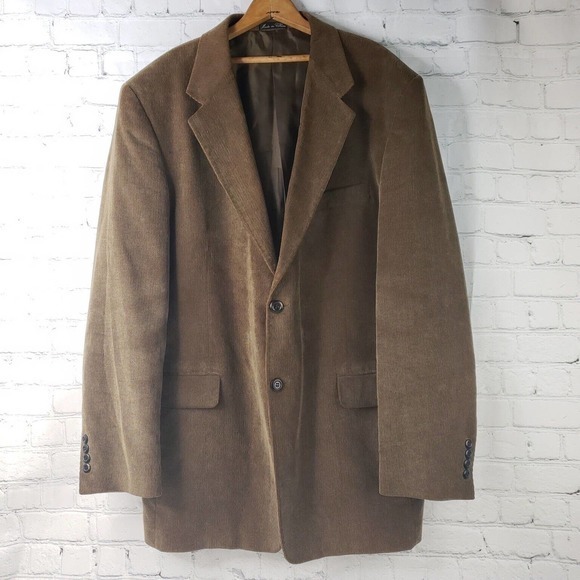 ALAN‎ FLUSSER Brown Corduroy Cotton Blazer Sport Coat Jacket - BESPOKE 44L - Picture 1 of 12
